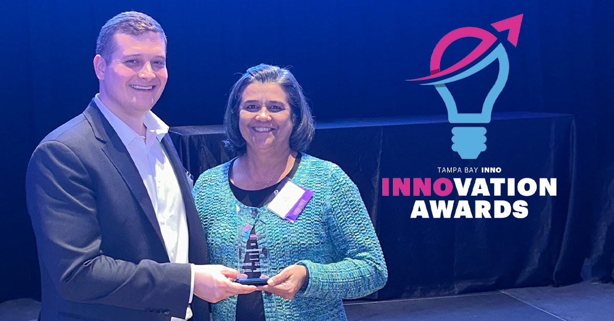 Peter Bellini, ConnectSecure CEO, accepting the Cybersecurity Innovation Award